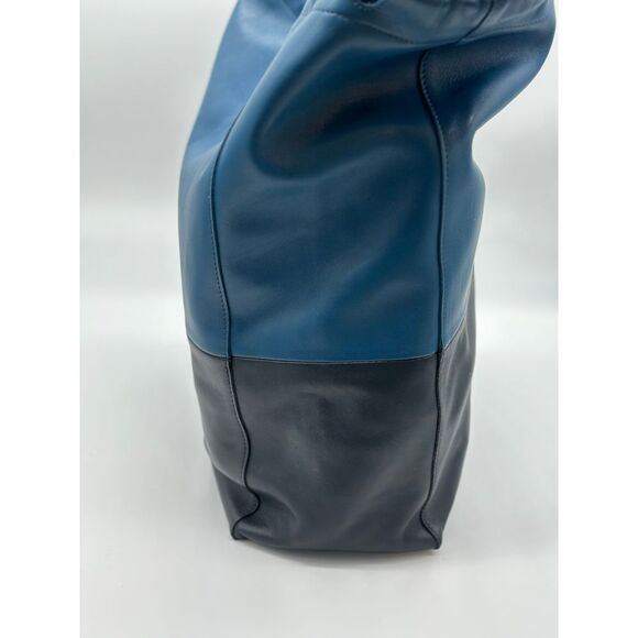 Celine Shoulder Bicolor‎ Metallic Blue Cabas Calfskin! AMAZING - Picture 3 of 8